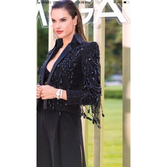 Sténay Beaded Longsleeve Jacket Top Size M - Picture 10 of 11